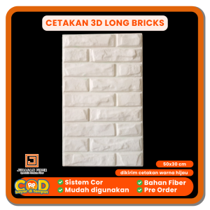 Cetakan Wall Panel 3D Long Bricks