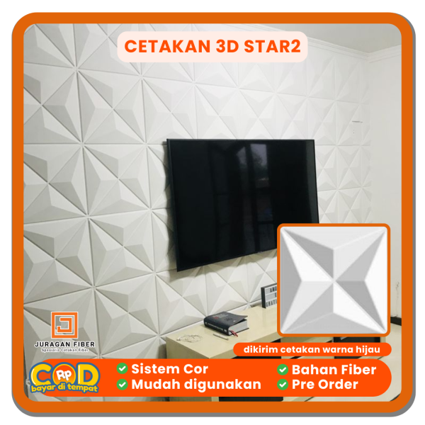 Cetakan Wall Panel 3D Star2