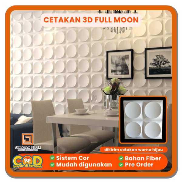 Cetakan Wall Panel 3D Full Moon