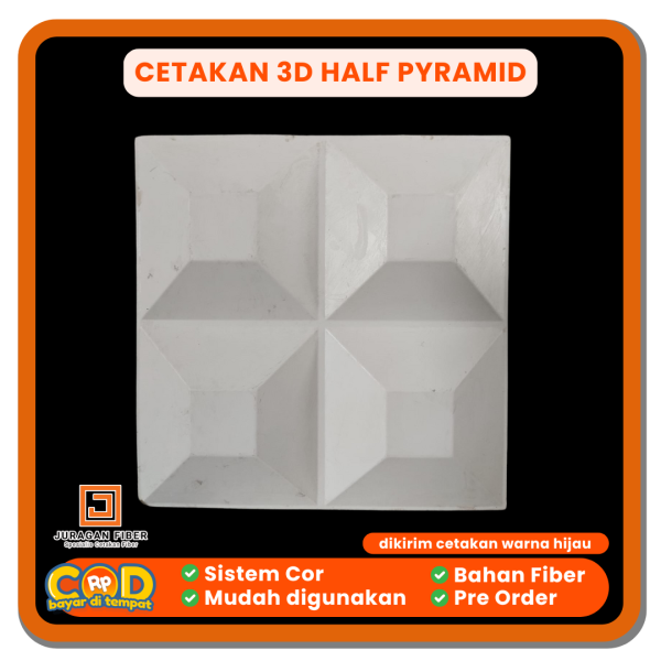 Cetakan Wall Panel 3D Half Pyramid