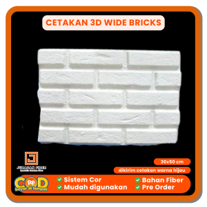 Cetakan Wall Panel 3D Wide Bricks