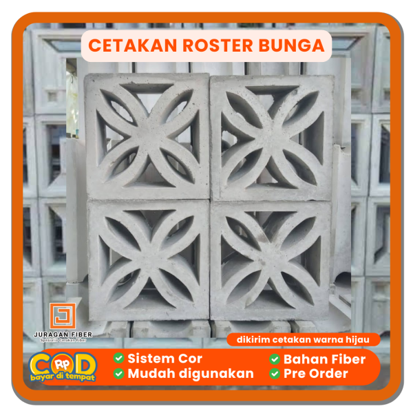 Cetakan Roster Bunga 300 Ribuan