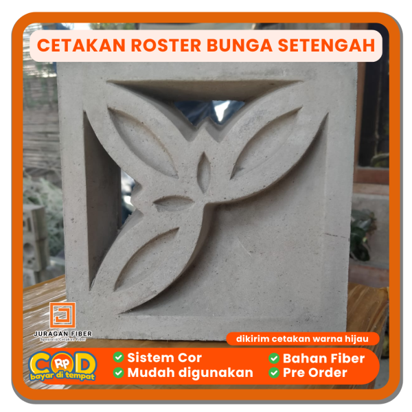 Cetakan Roster Bunga Setengah